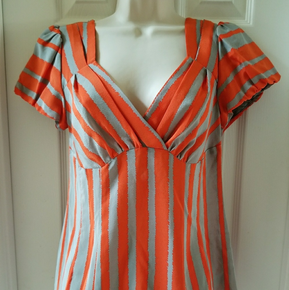 Silk orange sz 6 Nanette Lepore blouse shirt